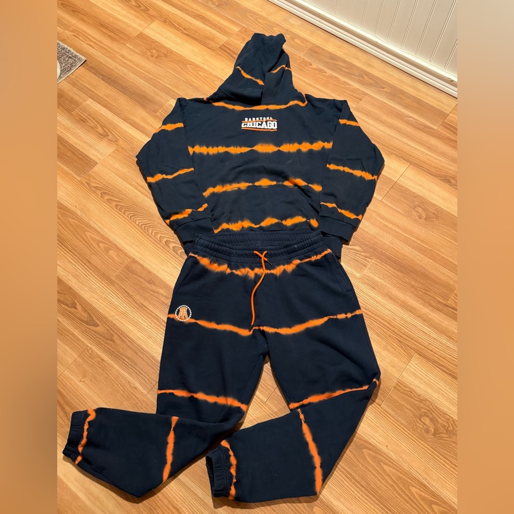 BATLRSTOOL CHICAGO- Adult XL jumpsuit - Orange and navy blue